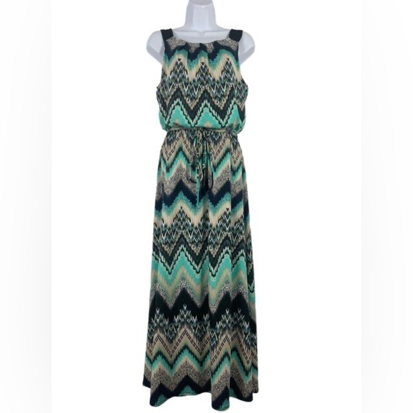 NY Collection Dresses & Skirts - NY Collection Womens Sleeveless Boat Neck Stretch Paisley Maxi Dress Size M